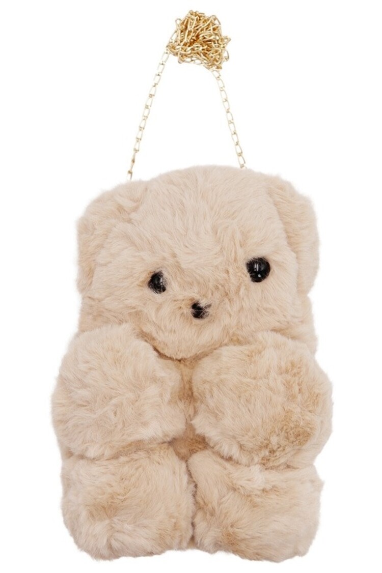 TEDDY BEAR FAUX FUR CROSSBODY BAG BACKPACK