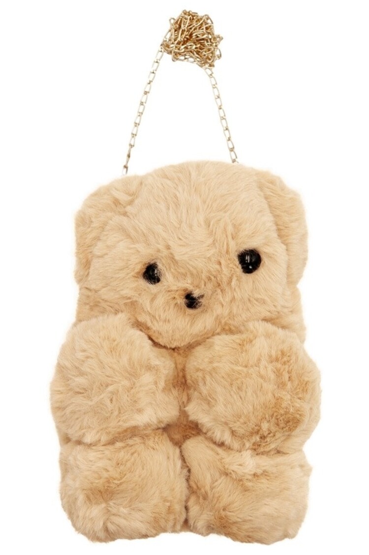 TEDDY BEAR FAUX FUR CROSSBODY BAG BACKPACK