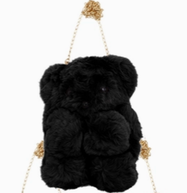 TEDDY BEAR FAUX FUR CROSSBODY BAG BACKPACK