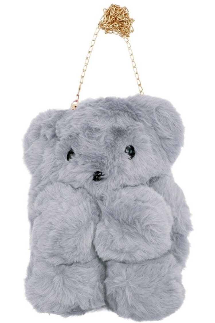 TEDDY BEAR FAUX FUR CROSSBODY BAG BACKPACK