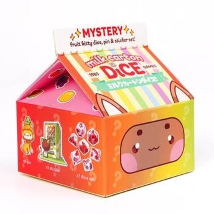 1985 GAMES MILK CARTON MYSTERY DICE FRUIT KAWAII CATS