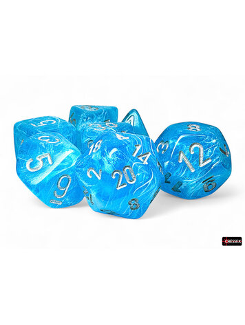 CHX 22566 MEGA HEDRAL LUMINARY SKY SILVER 7 PC DICE SET