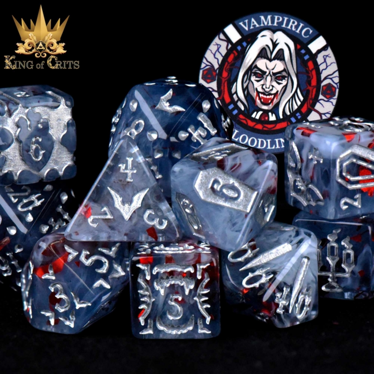 DND DICE VAMPIRIC BLOODLINE 11 DICE RPG SET