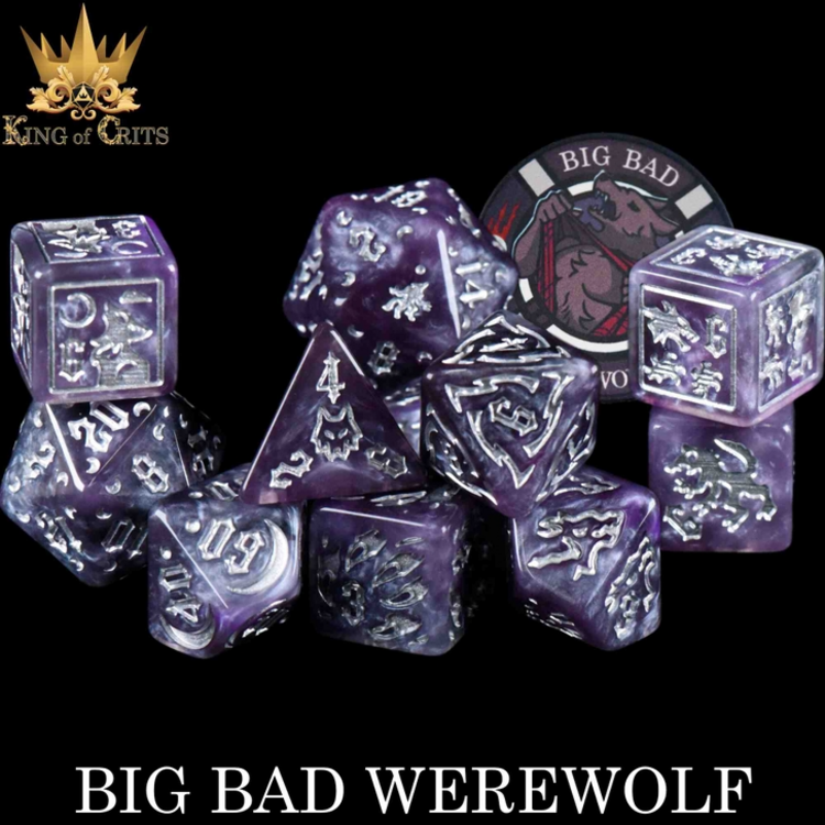 DND DICE BIG BAD WEREWOLF - 11 RPG DICE SET
