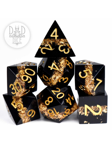 DND DICE STARBELT GOLD HANDMADE DICE RPG SET
