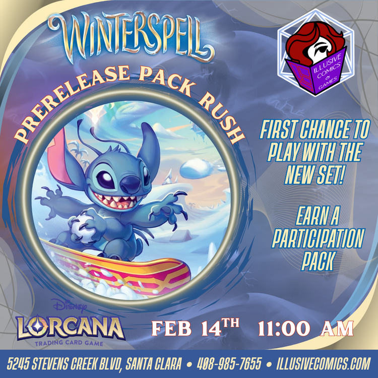 LORCANA WINTERSPELL PRERELEASE PACK RUSH 2/14 @ 11 AM