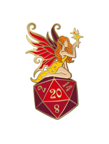 NORSE FOUNDRY FAIRY D20 PIN RED