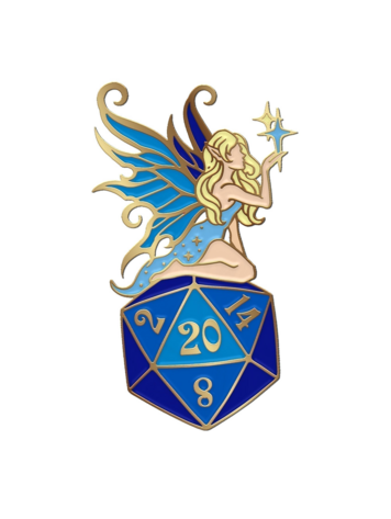 NORSE FOUNDRY FAIRY D20 PIN BLUE