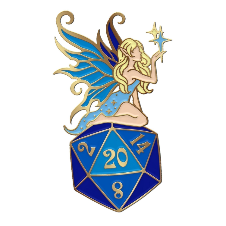 NORSE FOUNDRY FAIRY D20 PIN BLUE