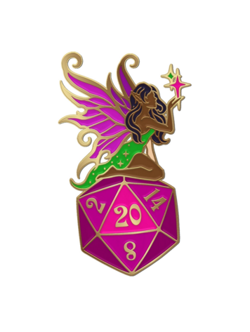 NORSE FOUNDRY FAIRY D20 PIN PINK
