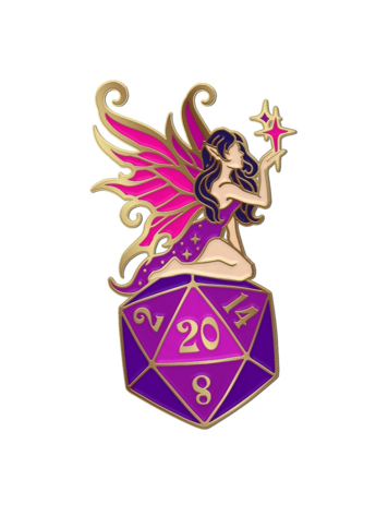 NORSE FOUNDRY FAIRY D20 PIN PURPLE