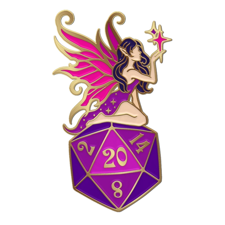 NORSE FOUNDRY FAIRY D20 PIN PURPLE