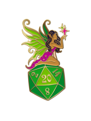 NORSE FOUNDRY FAIRY D20 PIN GREEN