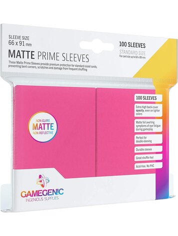 GAMEGENIC GAMEGENIC MATTE PRIME SLEEVES PINK 100CT