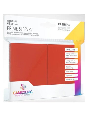 GAMEGENIC GAMEGENIC PRIME SLEEVES RED 100CT