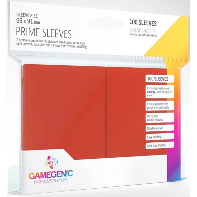 GAMEGENIC GAMEGENIC PRIME SLEEVES RED 100CT