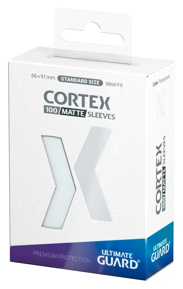 ULTIMATE GUARD CORTEX SLEEVES STANDARD SIZE MATTE TRANSPARENT 100 CT