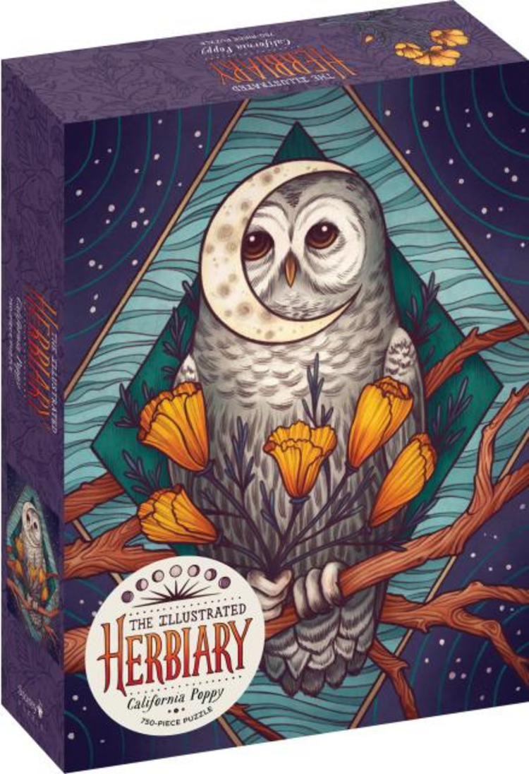 ILLUSTRATED HERBIARY CALIFORNIA POPPY PUZZLE 750 PIECE