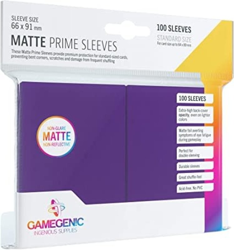 GAMEGENIC GAMEGENIC MATTE PRIME SLEEVES PURPLE 100CT