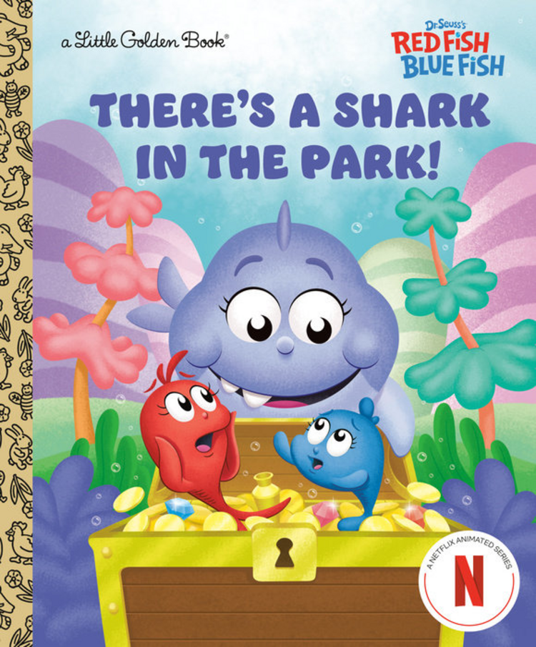 GOLDEN BOOKS DR SEUSS RED FISH BLUE FISH THERES A SHARK IN THE PARK LITTLE GOLDEN BOOK
