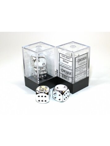 CHESSEX CHX 29007 16MM 2 PC D6 SET SILVER PLATED