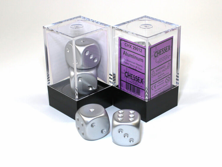 CHESSEX CHX 29012 16MM 2PC D6 SET ALUMINUM PLATED
