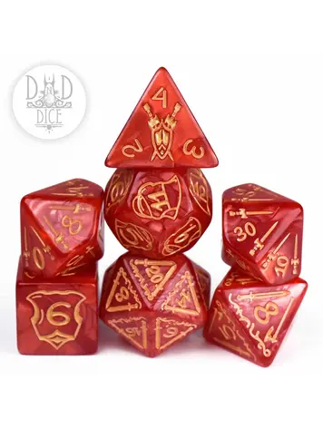 DND DICE GIANT FIGHTER RED OVERSIZE RPG DICE SET