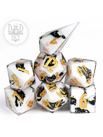 DND DICE ANIME CAT HANDMADE RPG DICE SET