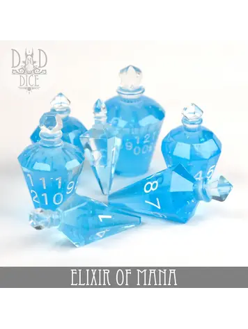 DND DICE ELIXIR OF MANA HANDMADE RPG DICE SET