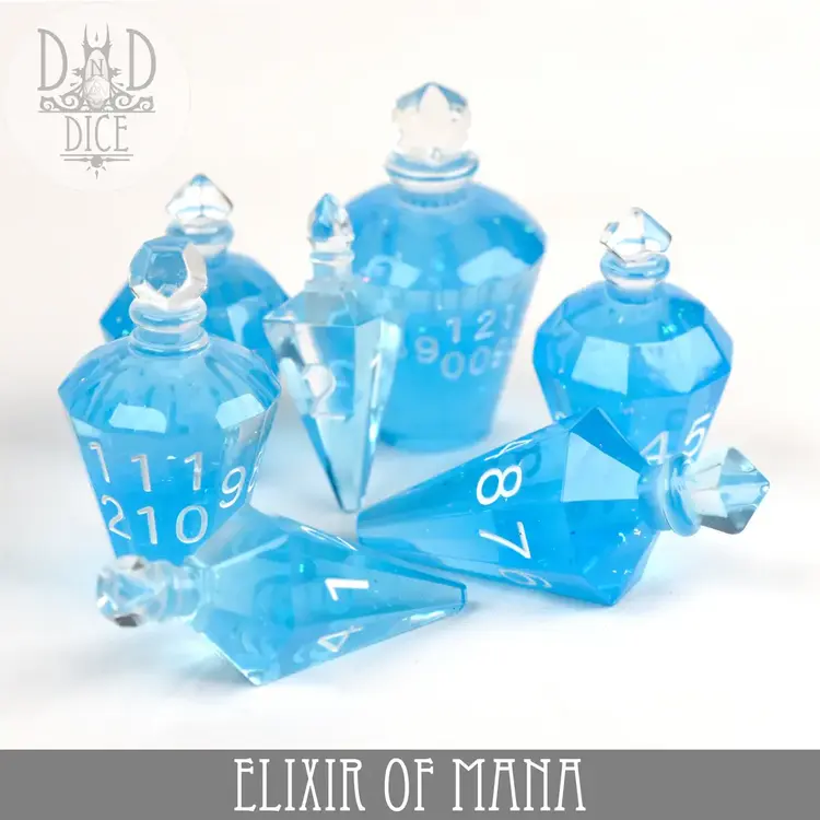 DND DICE ELIXIR OF MANA HANDMADE RPG DICE SET