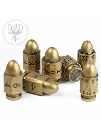 DND DICE TOP BRASS BULLETS RPG DICE SET