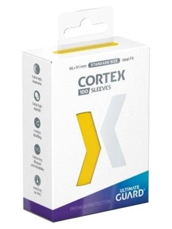 ULTIMATE GUARD CORTEX SLEEVES STANDARD SIZE GLOSSY YELLOW 100 CT