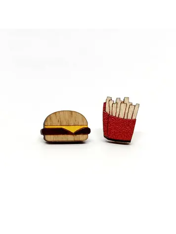 UNPOSSIBLE CUTS BURGER AND FRIES MISMATCH EARRINGS