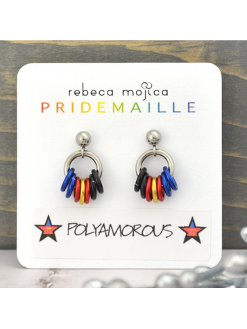 POLYAMOROUS PRIDE - TINY HOOP FLAG EARRING