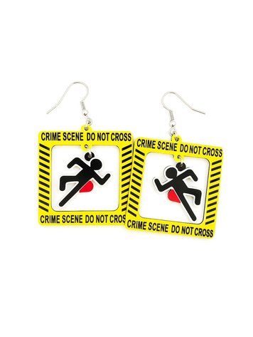 ACRYLIC CRIME SCENE DO NOT CROSS EARRINGS