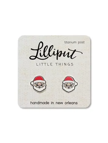 SANTA CLAUS EARRINGS WHITE