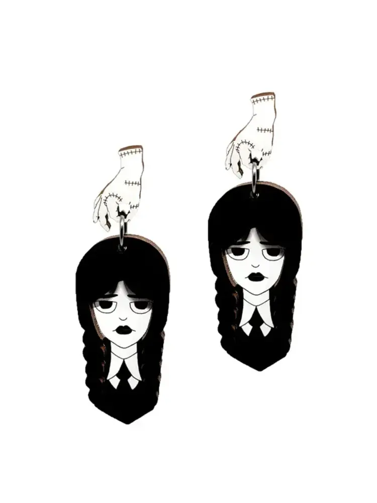 UNPOSSIBLE CUTS WEDNESDAY DANGLE EARRINGS