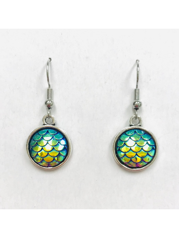 SILVER FISH SCALE EARRINGS