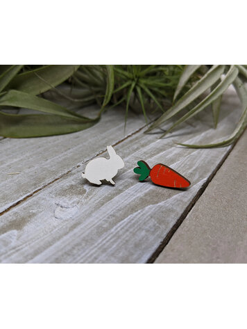 UNPOSSIBLE CUTS BUNNY AND CARROT EARRINGS EASTER GIFT