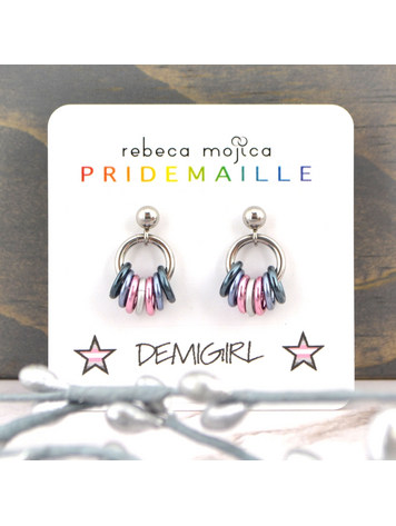 DEMIGIRL PRIDE - TINY CHAINMAILLE EARRING