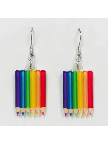 ACRYLIC CRAYON TEACHER EARRINGS