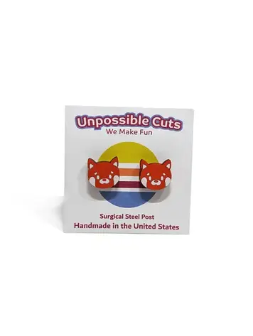 UNPOSSIBLE CUTS RED PANDA STUD ANIMAL EARRINGS