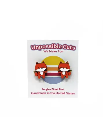 UNPOSSIBLE CUTS CUTE FOX ANIMAL HANDMADE EARRINGS