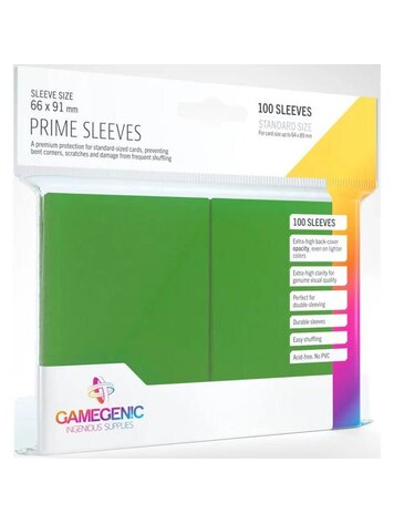 GAMEGENIC GAMEGENIC PRIME SLEEVES GREEN 100CT