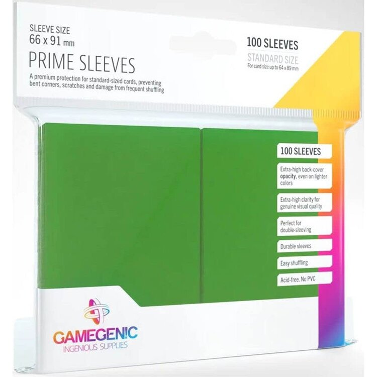 GAMEGENIC GAMEGENIC PRIME SLEEVES GREEN 100CT