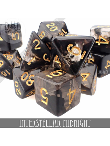 DND DICE INTERSTELLAR MIDNIGHT RPG DICE SET