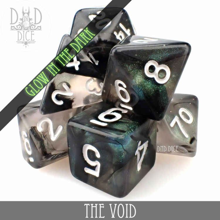 DND DICE THE VOID (GLOW) RPG DICE SET