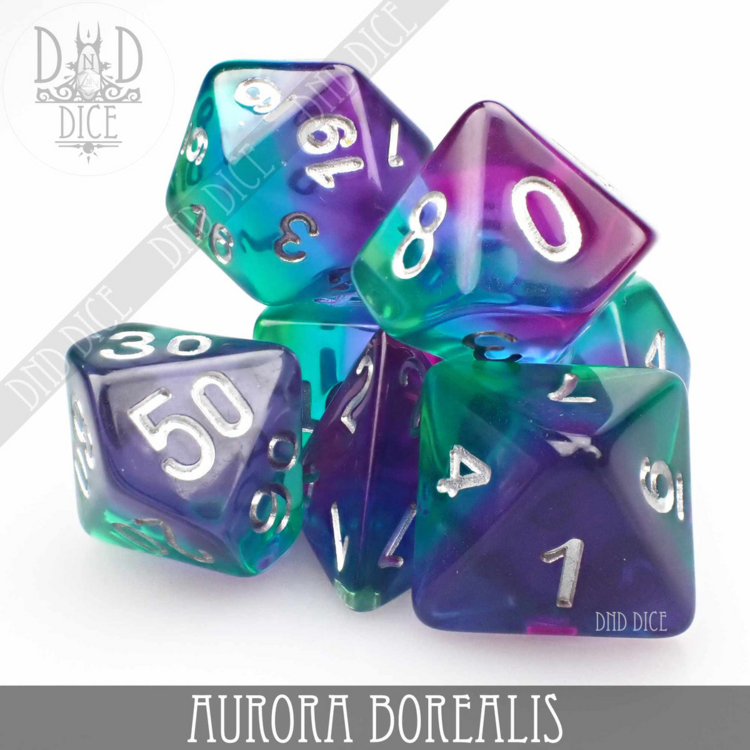 DND DICE AURORA BOREALIS RPG DICE SET