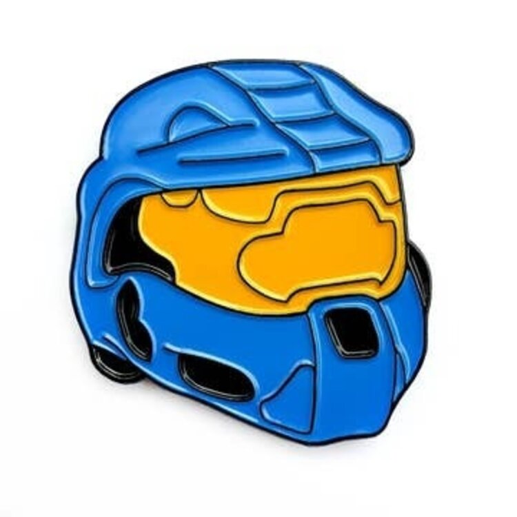 KOLORSPUN VIDEO GAME HELMET ENAMEL PIN BLUE
