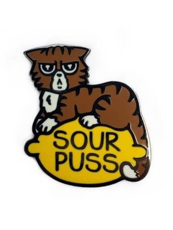 KOLORSPUN SOURPUSS CAT ENAMEL PIN
